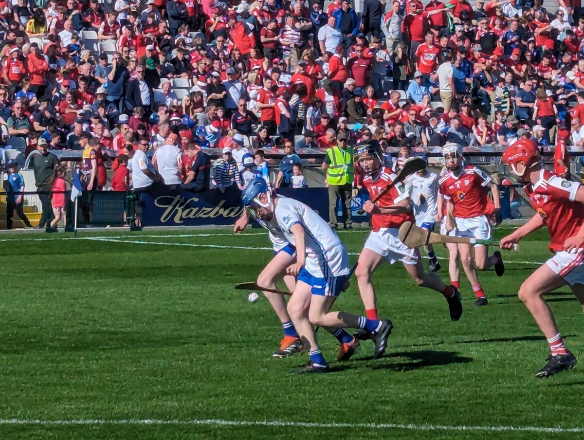 An amazing day in Walsh Park, what an atmosphere, what a game and what a result for the Déise! Well done to our young players who took part in The Primary Game run by @MunsterGAA and @CnamB_Waterford Proud day for the lads and their families. ⚪🔵⚪🔵⚪🔵