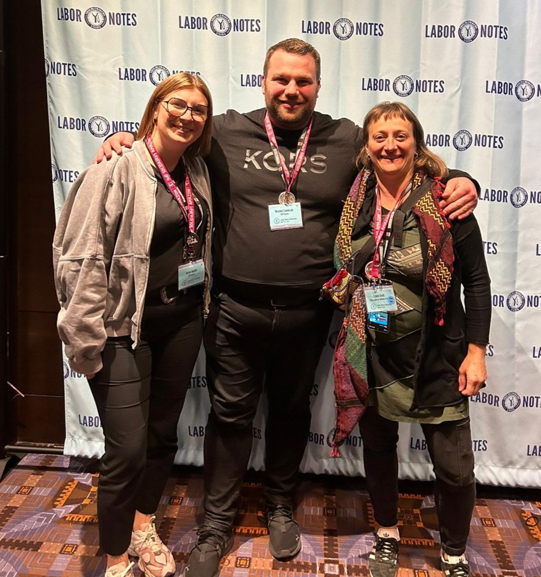 CybeleSud's tweet photo. Une délégation de @UnionSolidaires et de Sud Amazon était présente à la conférence du @labornotes à Chicago. Cet événement réunit le syndicalisme indépendant et de base et les travailleurs /euses en lutte pour leurs droits aux États-Unis tous les 2 ans. https://t.co/7D01i8t01m