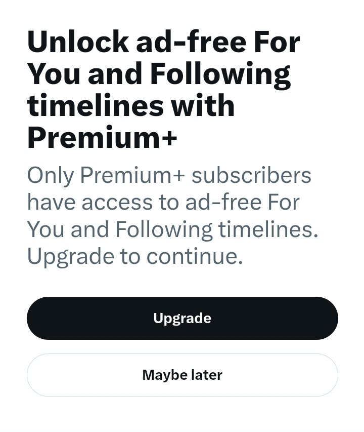 Now when I try to block fascists and corporations serving me ads Twitter tries to sell me premium and I have to close the tab to make the message go away 😂