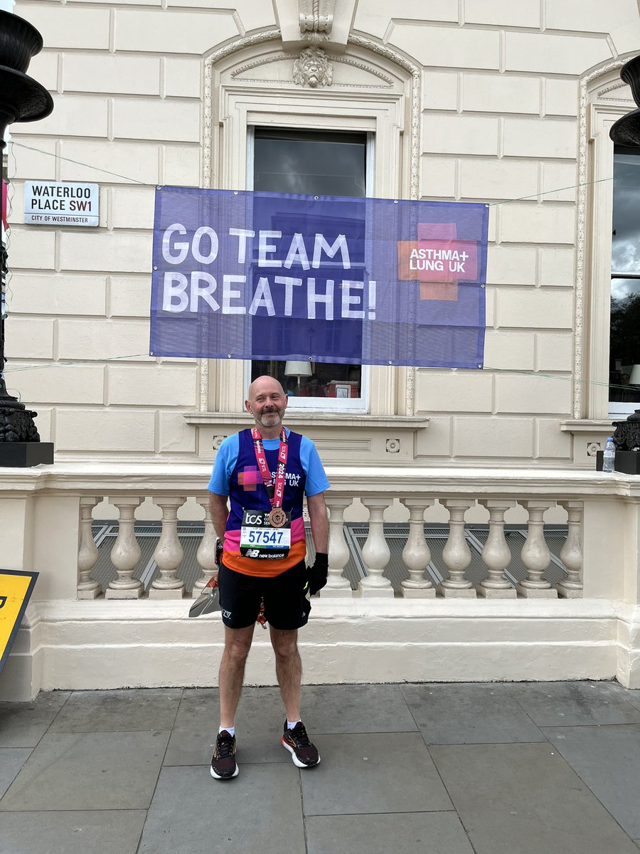 London Marathon today for Asthma + Lung UK. Great day and thanks for everyone’s support #LondonMarathon @asthmalunguk ! #JustGiving justgiving.com/page/stephen-w…