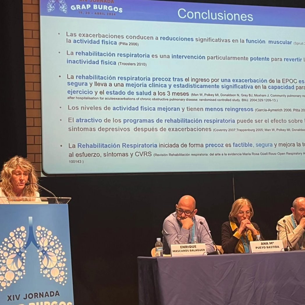 Un lujo compartir mesa de #epoc  con estos grandes,  en las XIV Jornadas de la <a href="/SociedadGRAP/">Sociedad GRAP</a>  celebradas este Fin de semana , donde la #fisioterapiarespiratoria tiene mucho que aportar👍💜🩺🫁  <a href="/Isa98969910/">Isa zaldua</a> <a href="/Inmavinuesa1/">Inma Vinuesa</a> #exacerbacion #sarcopenia #depresion #fragilidad #cvrs