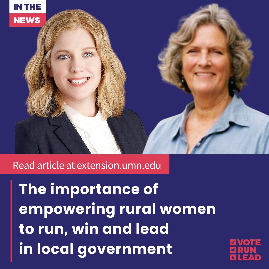 Rural women are significantly underrepresented in governments. VRL partner @100Rural, led by VRL alum Teresa Kittridge, empowers women like Amy Johnson, mayor of Ashby, MN (another VRL alum!) to lead and succeed in their communities. Read @RSDPMN profile: bit.ly/44fVfZ2