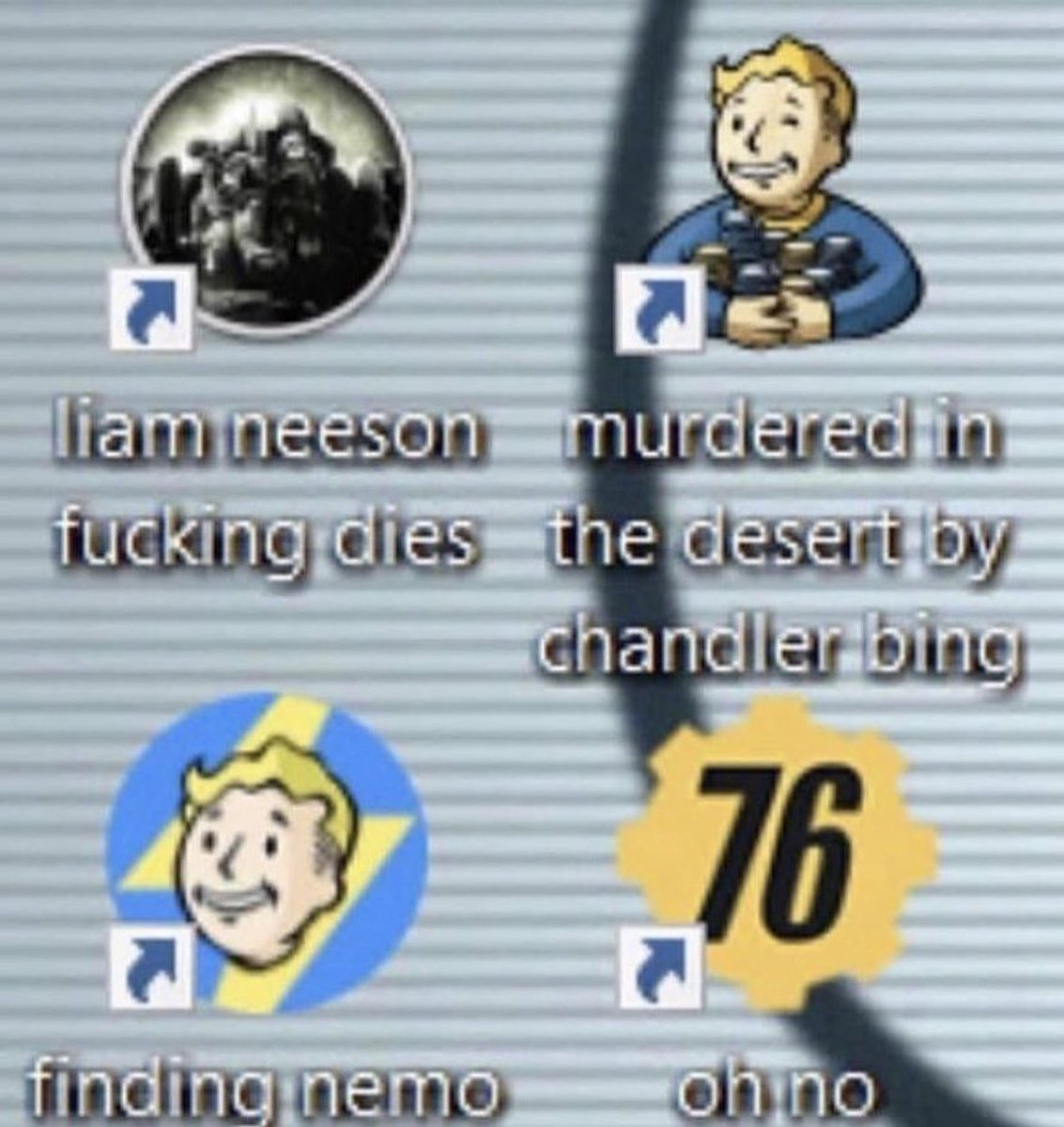 FilmsFallout's tweet photo. 😂 what would you rename each Fallout game to? https://t.co/EXHKR68y12