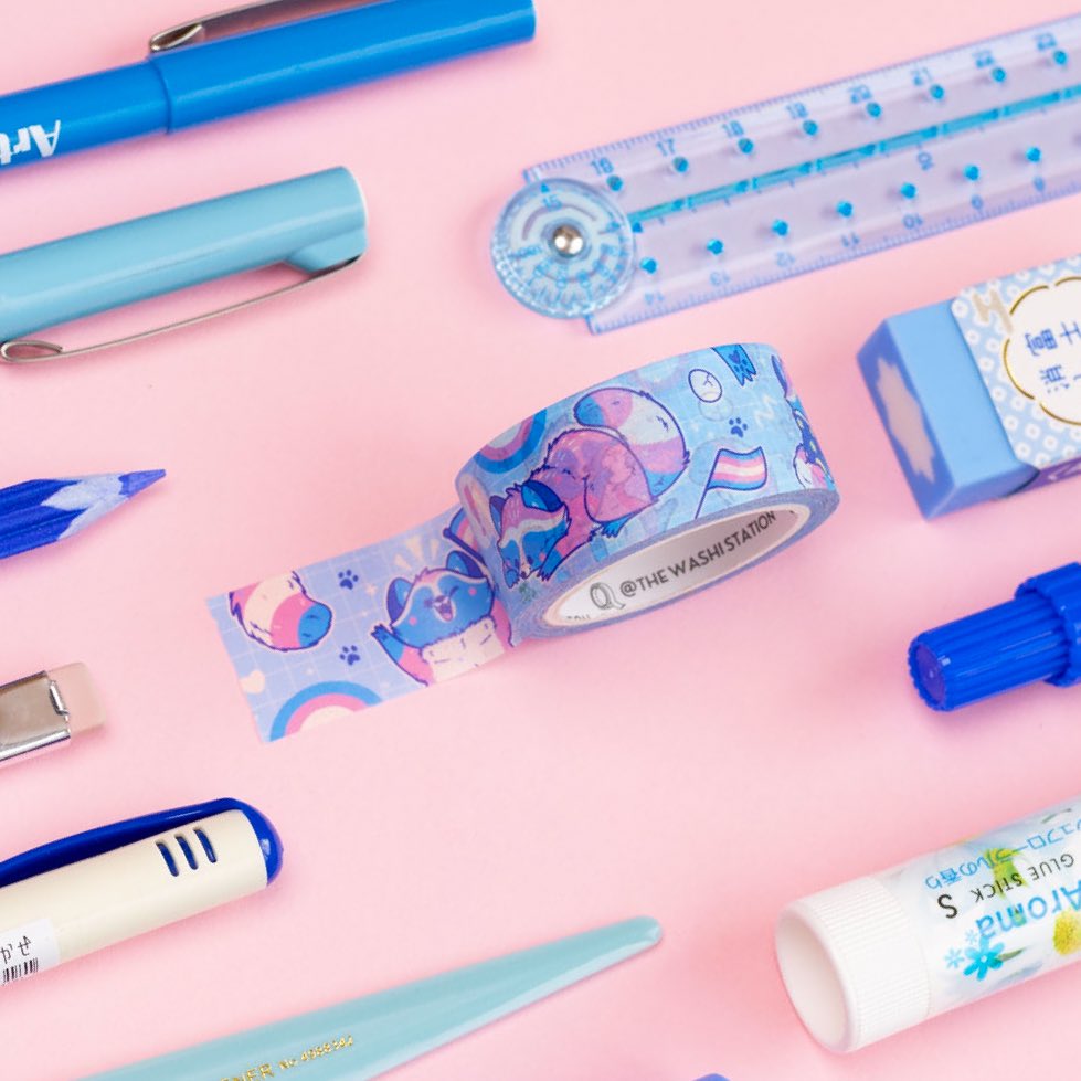 mushroomyhouse's tweet photo. An original extra wide washi tape featuring Egg the Trans Raccoon designed by @aubryjoi for @thewashistation ❤️

💙 https://t.co/8llwSSUKxq 💖 https://t.co/wio3G3za6f
