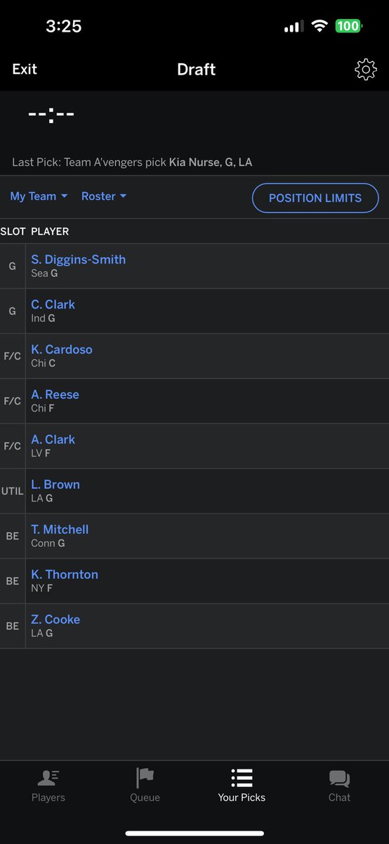 ForeverABobcat's tweet photo. From earlier today - @WNBA fantasy draft, hereβs my team! #WNBA #WNBAFantasyDraft https://t.co/TMMaqzgvLv