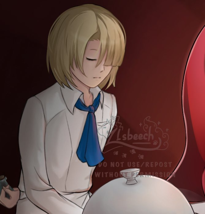 ZLsbeech's tweet photo. Genshin Impact x Evillious Chronicles  

"What kind of taste do you have, I wonder?"  

Arlecchino as the evil food eater 
Full version in the reply↓ ↓ ↓ 

#GenshinImpact #GenshinxEC #Arlecchino #Lyney #Lynette #Freminet https://t.co/lAICWers7c