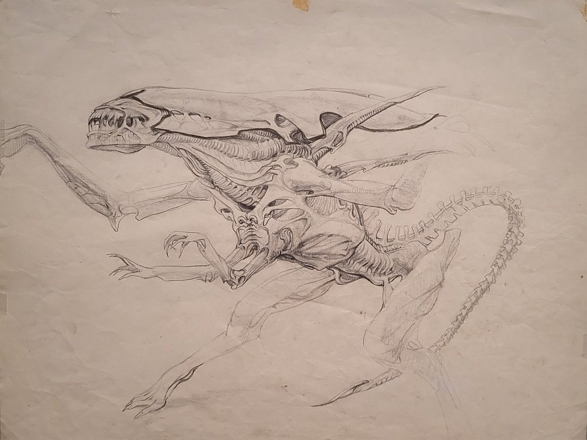 CyberpunkSF's tweet image. Studies for &quot;Aliens&quot; by James Cameron (1985)
