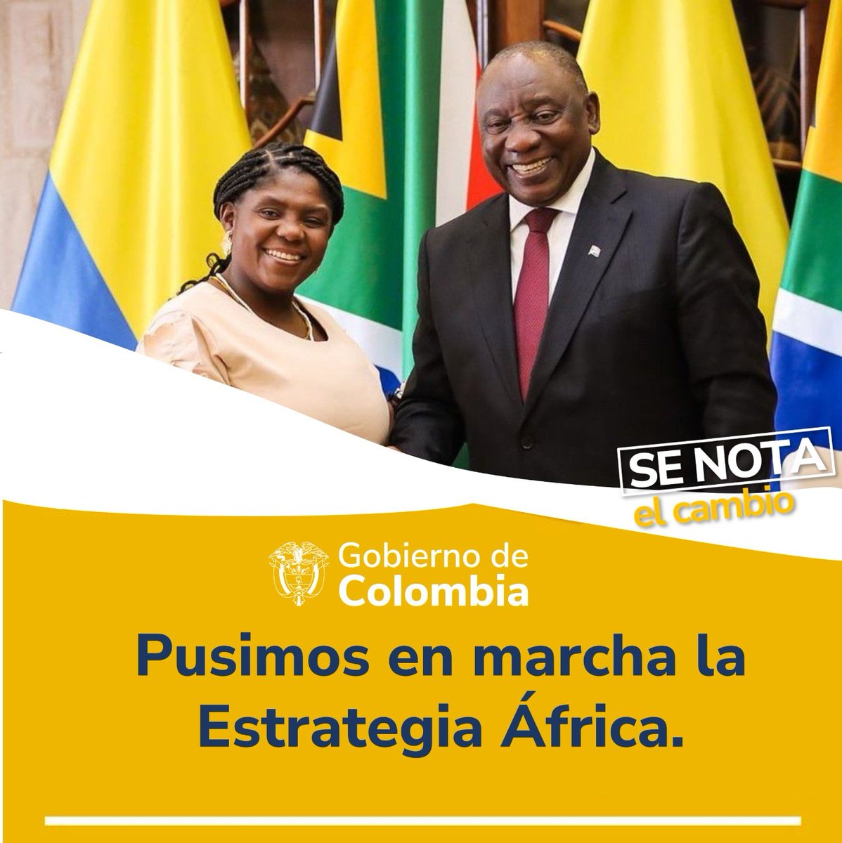 #SeNotaElCambio porque con la #EstrategiaÁfrica hemos logrado importantes resultados en materia de comercio, educación, transporte, cultura, y empoderamiento de la mujer, entre otros.