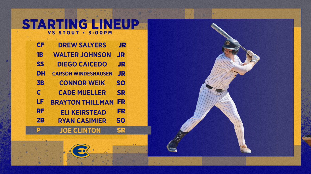 UWECBaseball's tweet photo. Game 4️⃣ starting lineup. https://t.co/UsUzq9s9m3