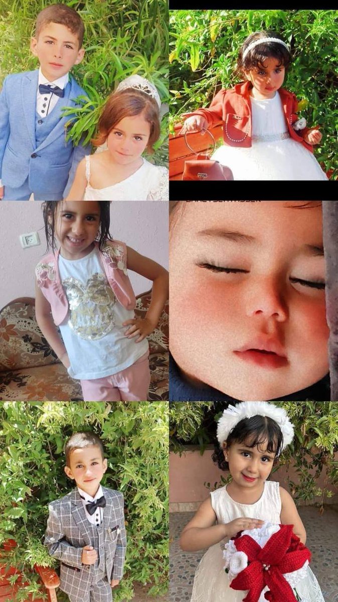 Bu masum çocuklar dün gece Refah'ta Abdülal ailesinin evini hedef alan İsrail hava saldırısında acımasızca katledildi.