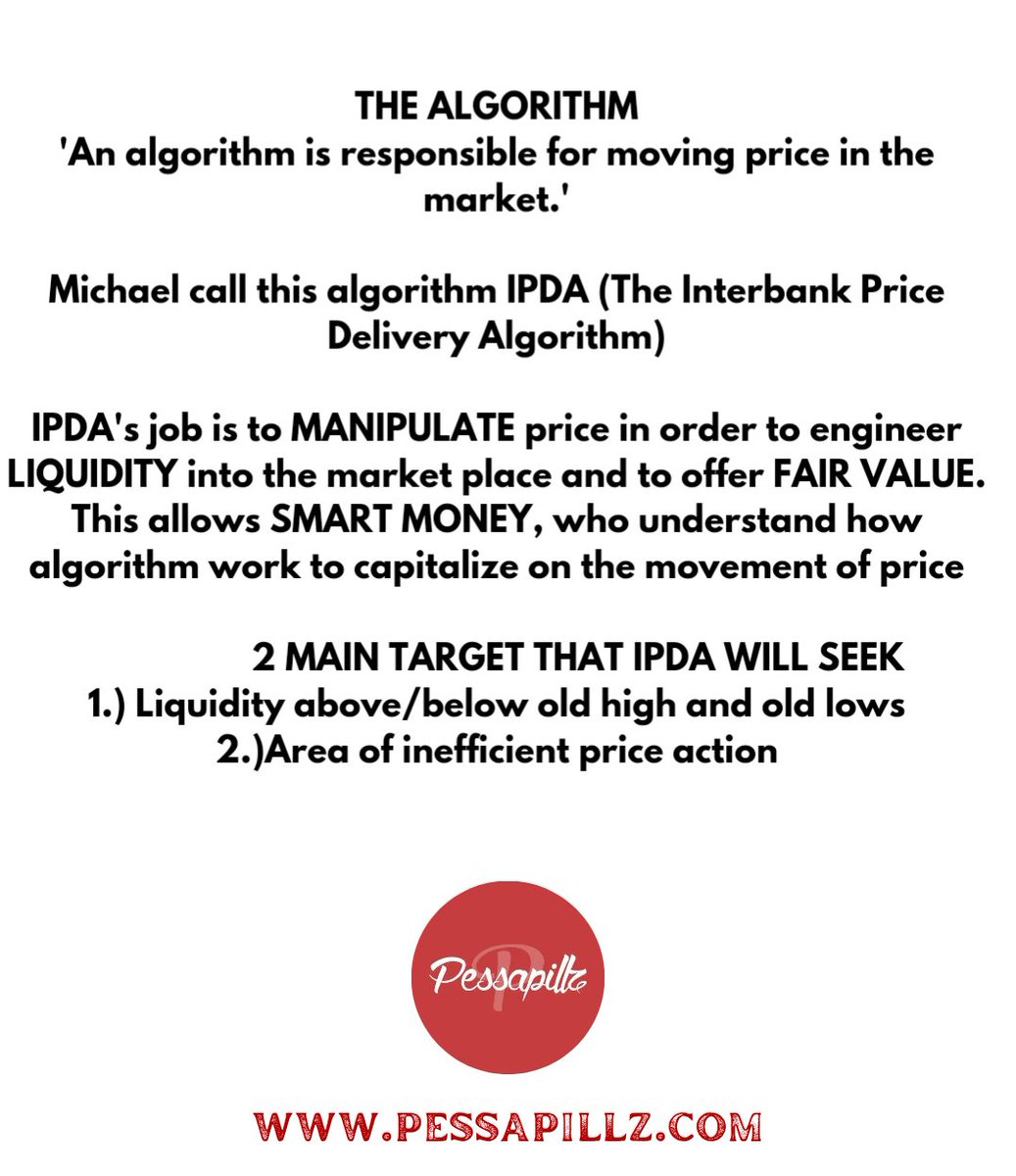 THE ALGORITHM 
'An algorithm is responsible for moving price in the market.'
#forexmentor #ICT #forexstrategy #forex