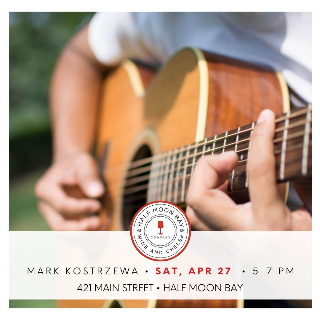 Immerse yourself in the soothing coastal melodies of Mark Kostrzewa! Join us at the wine bar on Saturday, April 27, from 5-7 pm for an unforgettable evening of live acoustic guitar, paired perfectly with fine wines and artisan cheese. #LiveMusic #MarkKostrzewa #HMBWineAndCheese