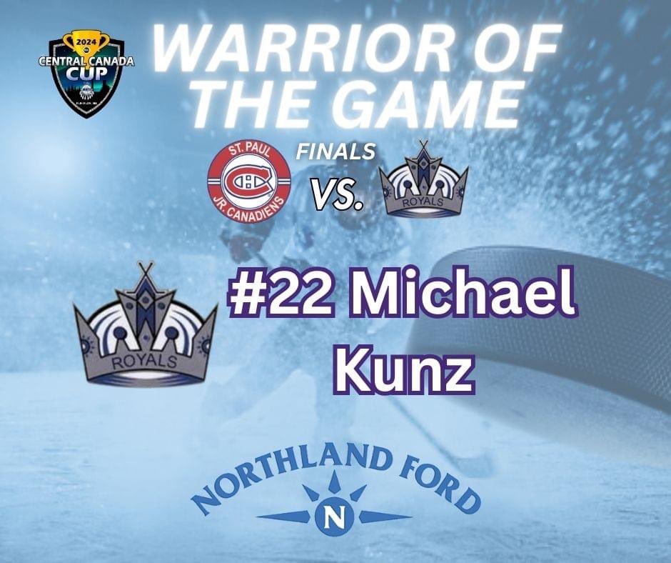 Warrior of the Game for the Championship is #22 of the Saskatoon Royals, Michael Kunz! 💪

Brought to you by Northland Ford - Flin Flon