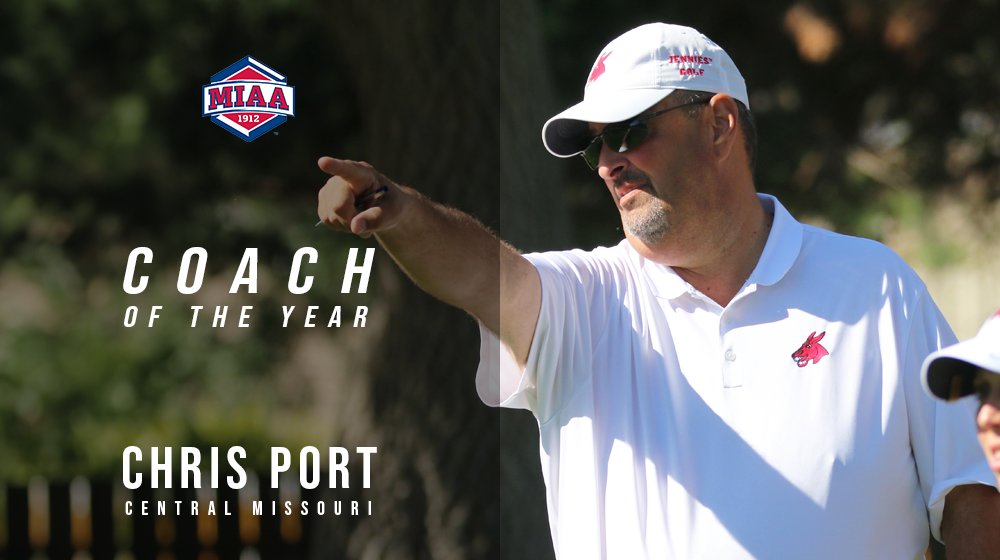 And congratulations to Central Missouri's head coach Chris Port on being named the 2023-24 𝙈𝙄𝘼𝘼 𝘾𝙊𝘼𝘾𝙃 𝙊𝙁 𝙏𝙃𝙀 𝙔𝙀𝘼𝙍⛳️⤵️ 📰 bit.ly/3Ust3yE #BringYourAGame