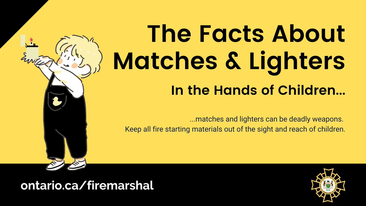 Keep matches and lighters out of reach and sight of children, preferably in a locked cabinet or container. #KidsFireSafety #FirePrevention #BeSafe