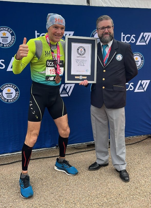 With finish times ranging from 2hrs 51min to 3hrs 57min, am so pleased & proud to become the first person to achieve 1000 official sub 4hr marathon/ultra distance race finishes. Now just 2 more marathon distance races to go for the #1000marathons WR at @mk_marathon on May 6th😀