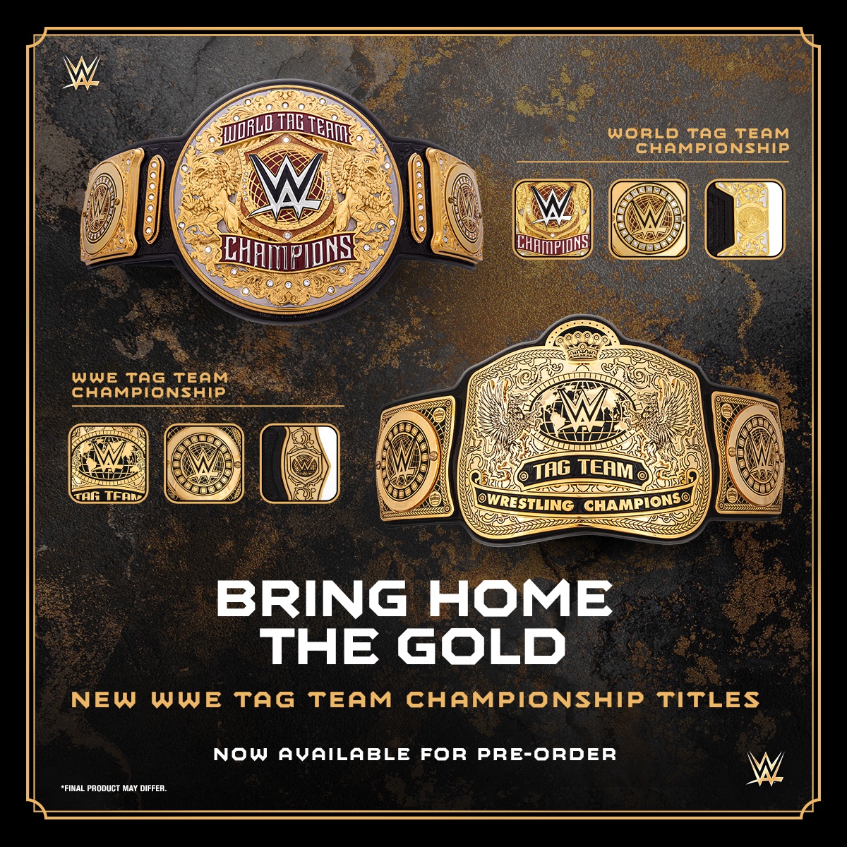 🏆🏆

Bring home the gold, pre-order the new WWE Tag Team Titles and World Tag Team Championships now!

➡️ euroshop.wwe.com/de/title-belts… #WWEAustralia