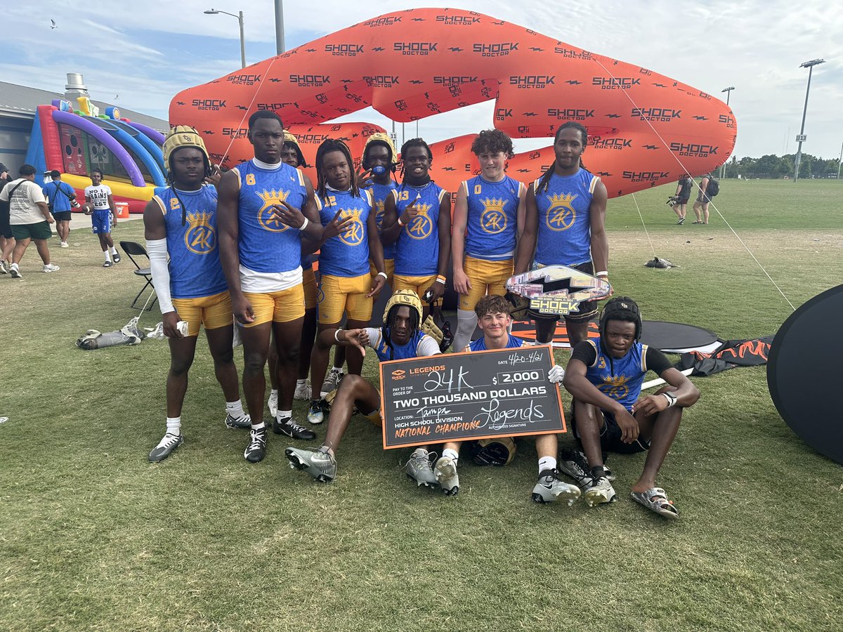 Good Stuff today! Coach @MoffettMan9 @Coach_LBennett and @24k7v7 Flash Brought home the first National Championship to the Organization! @SalomonJR17 Man lights out QB1! Next week OT7! @TFAFootball is in Great Hands!