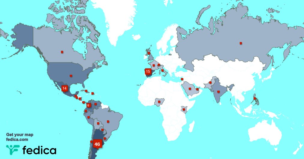 Tengo 1 nuevos seguidores, desde Argentina durante la última semana fedica.com/!ECerrizuela