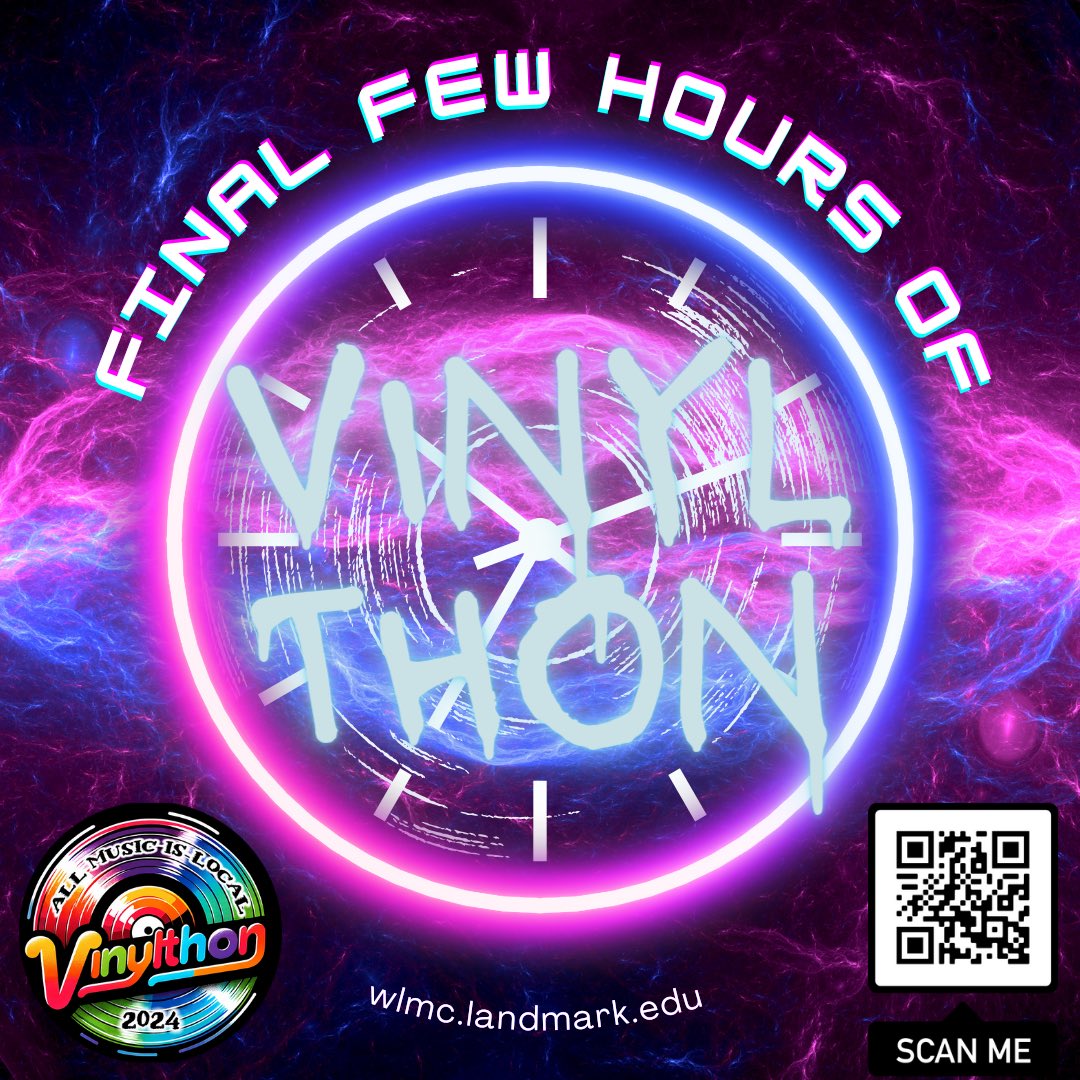 We are in the final stretch of Vinylthon folks! Vinylthon ends at 12:00am EST so if you haven’t already, tune in to wlmc.landmark.edu to listen live to your favorite WLMC DJ’s play their favorite vinyl records! #wlmc #vinylthon #tuneinnow