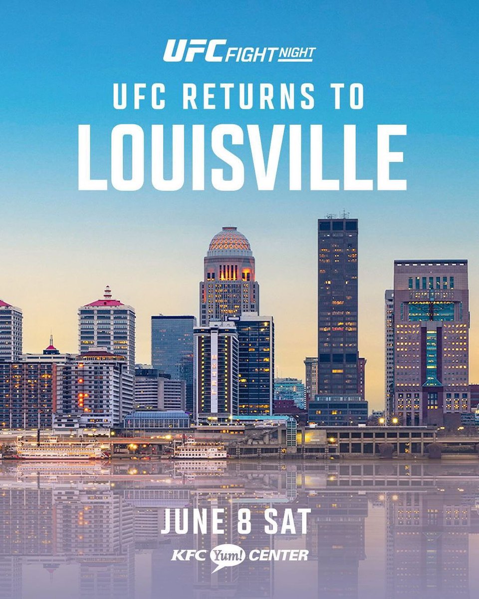 • @bradkatona ‘s Next stop, Kentucky. . Excited to be a part of it. Lots of work to do. For the first time in almost 13 years, the @ufc is headed back to The ‘Ville We’ll see you on June 8th for #UFCLouisville 📍: @KFCYumCente r
