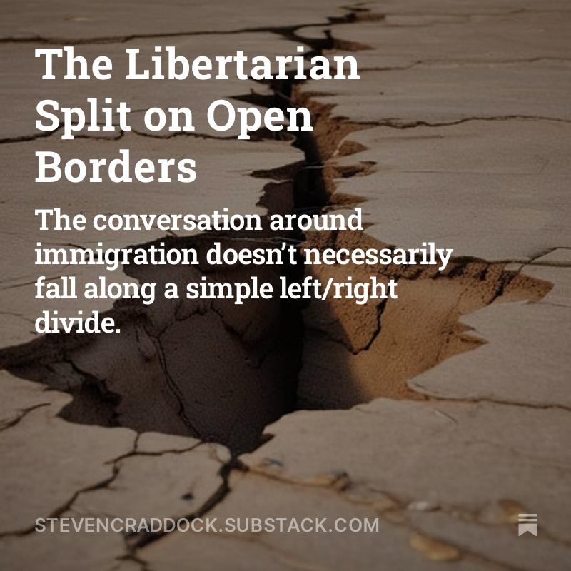 CradyStezen's tweet image. In my latest article, I go over the recent controversy and explore how libertarians should approach immigration. 3/3

open.substack.com/pub/stevencrad…