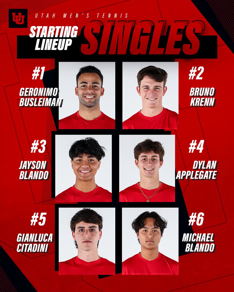 Here's today's singles lineup! #GoUtes