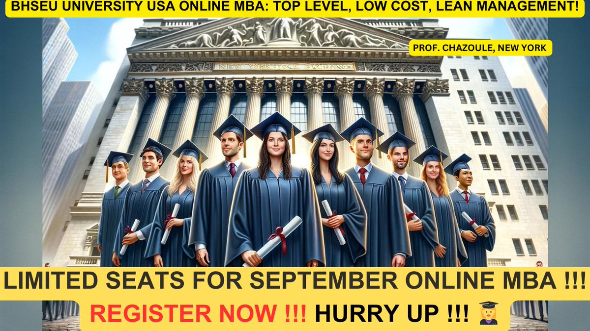 REGISTER NOW !!! FOR THE SEPTEMBER SESSION 2024 BHSEU USA ONLINE MBA !!!
YOUR GATEWAY TO BUSINESS IN THE USA
Contact info :
SMS WhatsApp: +1 504 444 1235
Linkedin : Prof. Olivier Chazoule de Brivezac, MBA, LLM
W: usahumanities.university