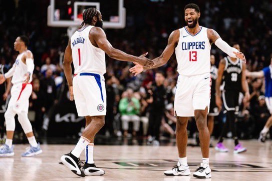 James Harden and Paul George today: Harden: 28 PTS - 8 ASTS - 2 RBS - 2 BLKS- 47% FG - 54% 3PT - 100% FT - +7 PG: 22 PTS - 6 RBS - 3 ASTS - 1 STL - 40% FG - 33% 3PT - 100% FT - +7 Clippers take 1-0 series lead without Kawhi🔥