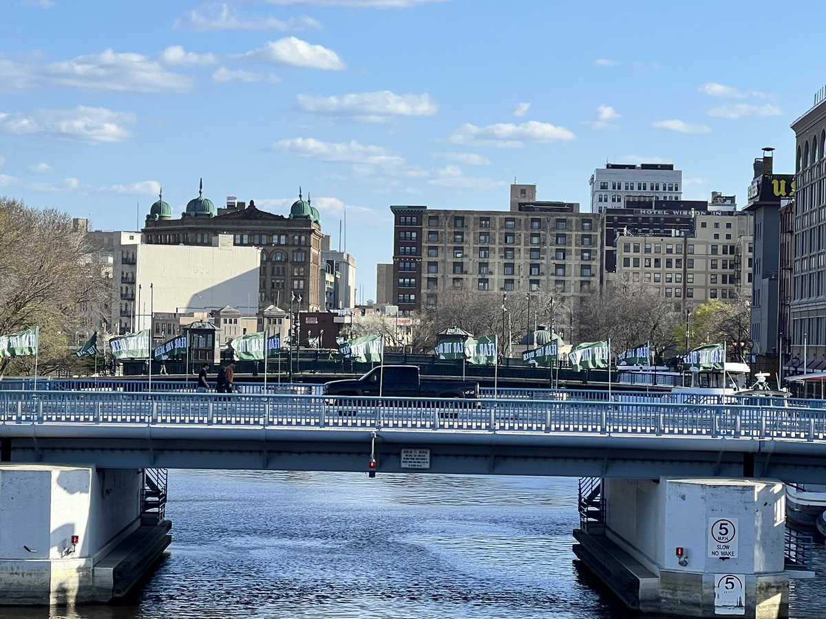 And, for the first time in a decade or so…flags are back on the bridges!