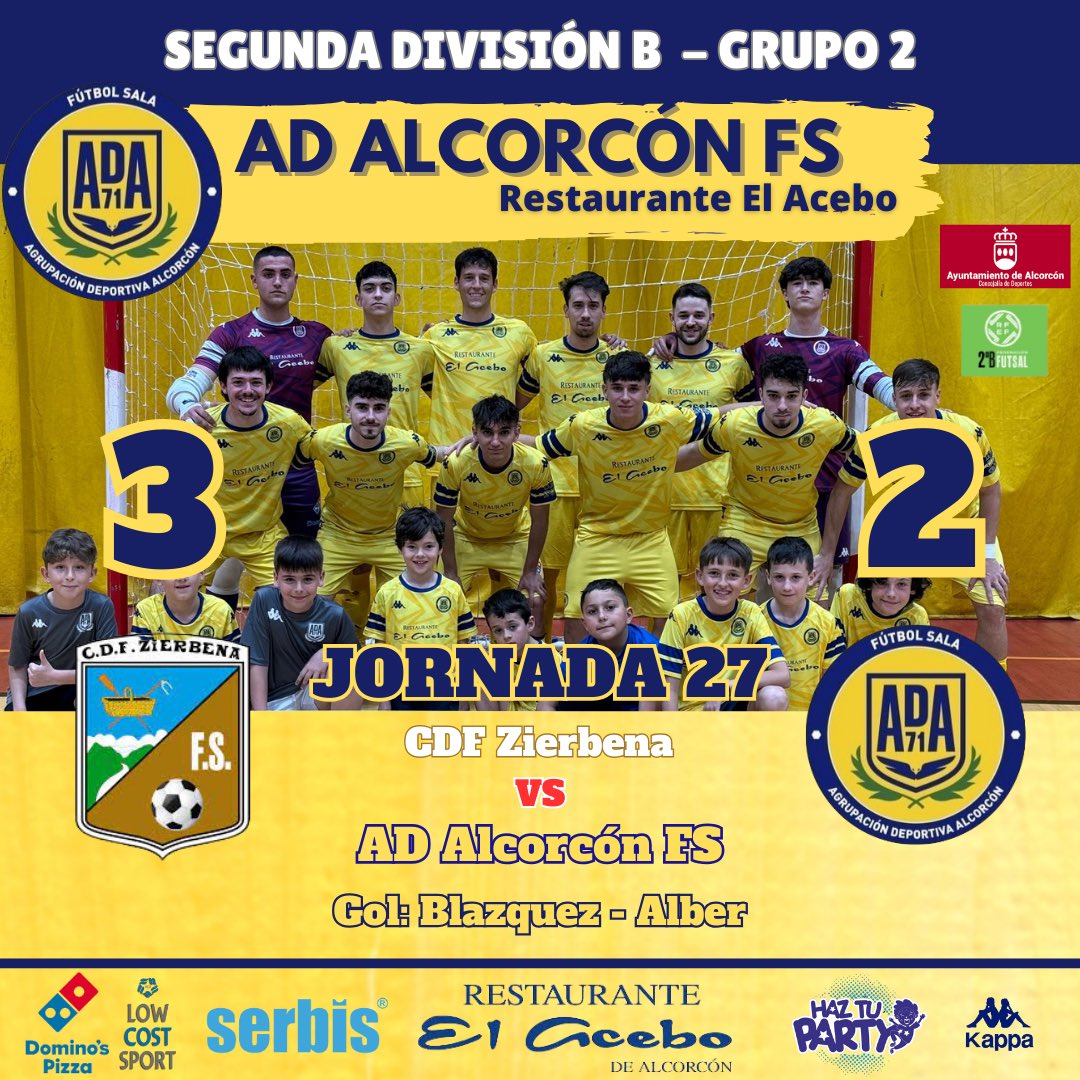 | PRIMER EQUIPO |

Derrota | 3-2 | 🆚 @zierbenafutsal 

🎙️ @Carlosj_fisio : Arrancamos mal el partido con un resultado adverso, nos repusimos y conseguimos acercarnos , tuvimos ocasiones pero no quiso entrar

#123Alcorcón 
#ConelCorazónenlaPista💛 
#Sentimiento_Alfarero