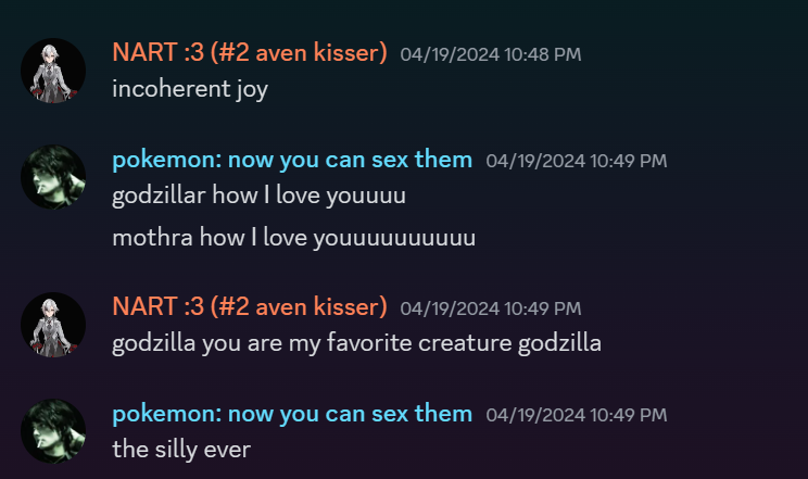 snowyambrose's tweet photo. //why godzilla/kaiju roleplayers should follow me even tho i'm a genshin/hsr roleplayer a very short thread featturing my friends #godzillarp #kaijurp https://t.co/1mQmXSSJcQ