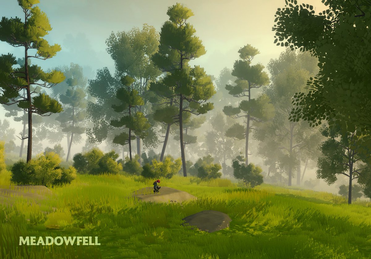 Until now rocks were few in number & randomly spawned ahead of you, sometimes on tree tops. #Meadowfell & #Wilderless 2.0 procedurally generate lightweight 'rock proxies' that persistently position rocks from a pool at runtime, boosting the number of rocks & performance🌻☀️🌳