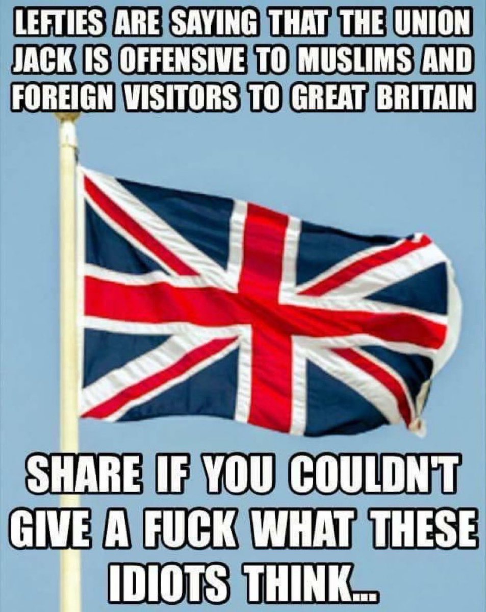 No 'lefty' or Muslim is offended by this, you daft flagshagging cockwombles. This is the British flag. The only people disrespecting it is you flagshaggers. Get a bloody grip of yourselves. 
#Flagshaggers #ReformUK #EDL #Rightwing #Leftwing #Lefties #Woke #Gammon #BrexitHasFailed