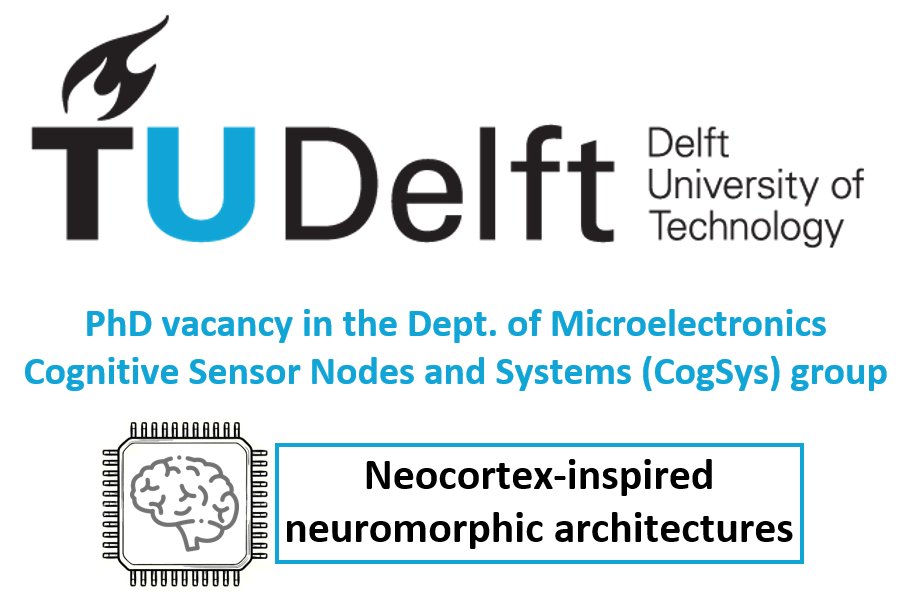 📢 Wondering how the neocortex works, how it is related to modern machine learning algorithms, and how this insight can be used to fuel next-gen neuromorphic hardware? Have a look at this PhD opening in my team: tudelft.nl/over-tu-delft/… Position open until filled, apply early!