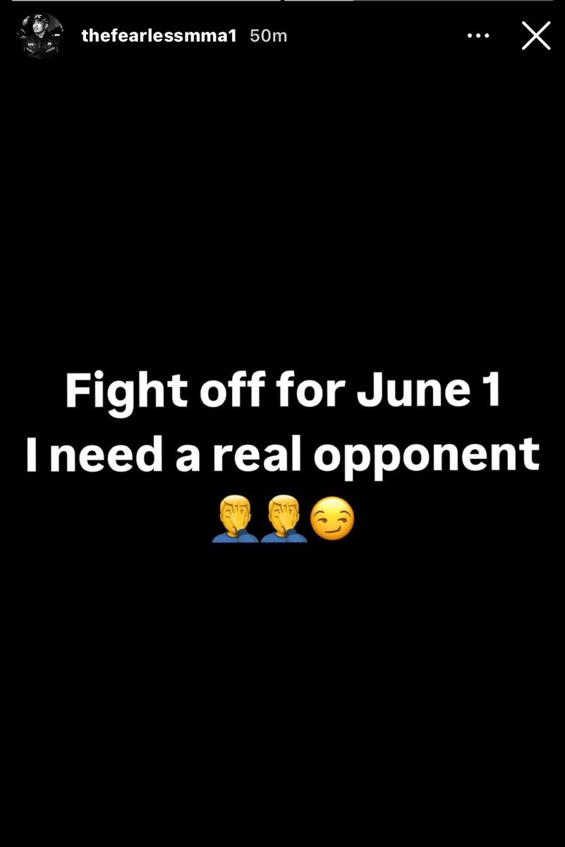 Joshua Van posts on his IG that his fight between him and Sumudaerji is off for #UFC302