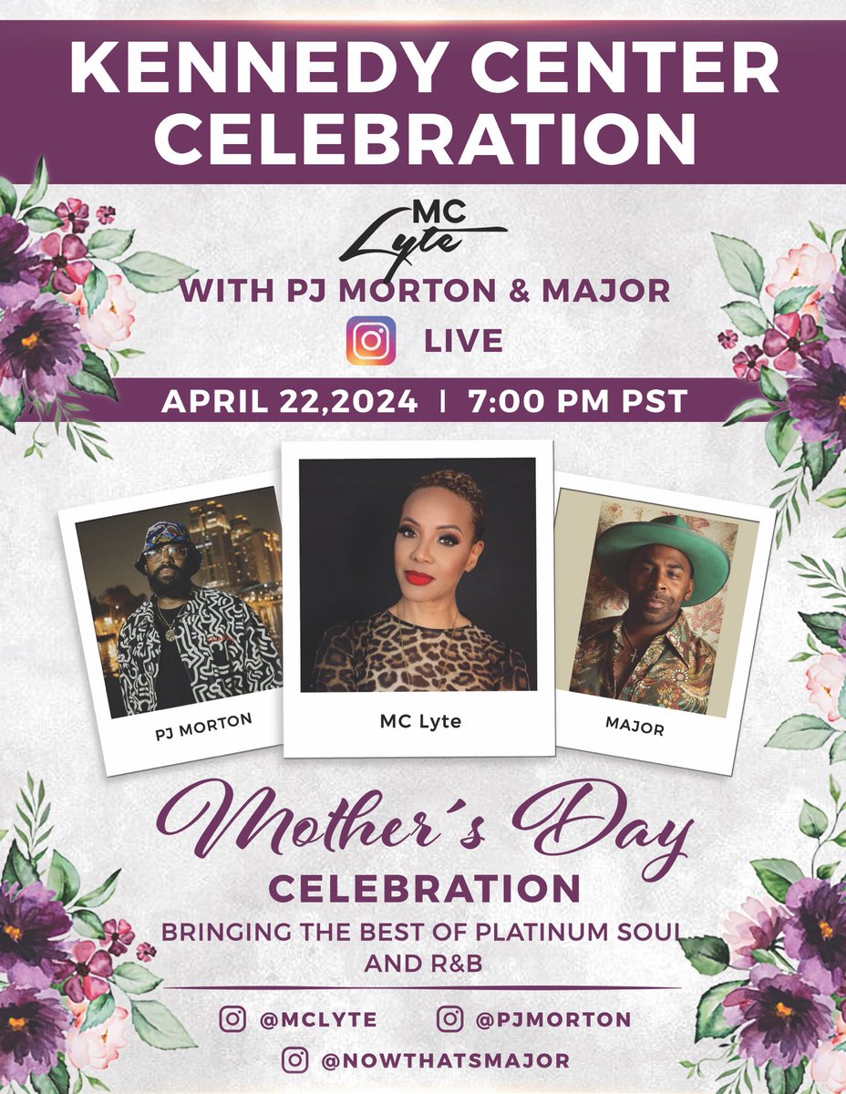 Washington, DC!! Can’t wait to see y’all on Mother’s Day at the @kencen! I’m hype for this show! 🙌🏾 Join me TOMORROW for an IG Live session discussing the Kennedy Center Mother's Day Celebration with @mclyte and @nowthatsMAJOR at 7 PM PST! See you there! 🙏🏾