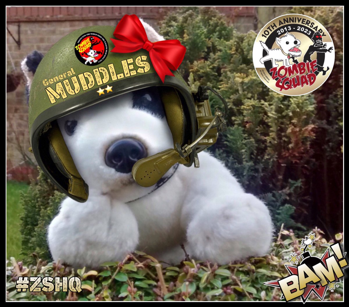 @Burrow43 @BaxBlack @ZombieSquadHQ @WestieBiscuit @ZeroRice1012 @Sprocket_Cool @ThorSelfies @RhondaHendee @BengalPandora @TheCatMalice @DogDazeUK @CancerDoggy 🎉Welcome to ZOMBIESQUAD, Private BETH! *salutes*🎉 Wowsers, youz look every inch a ZS soldyer in your shiny new helmet. *nods* Pesky zombies will be terrified when theyz spot youz out pawtrolling with HENRY & OLLY, pal. *impressed ears* 🐶🎀💕💜 @BaxBlack @ZombieSquadHQ #ZSHQ