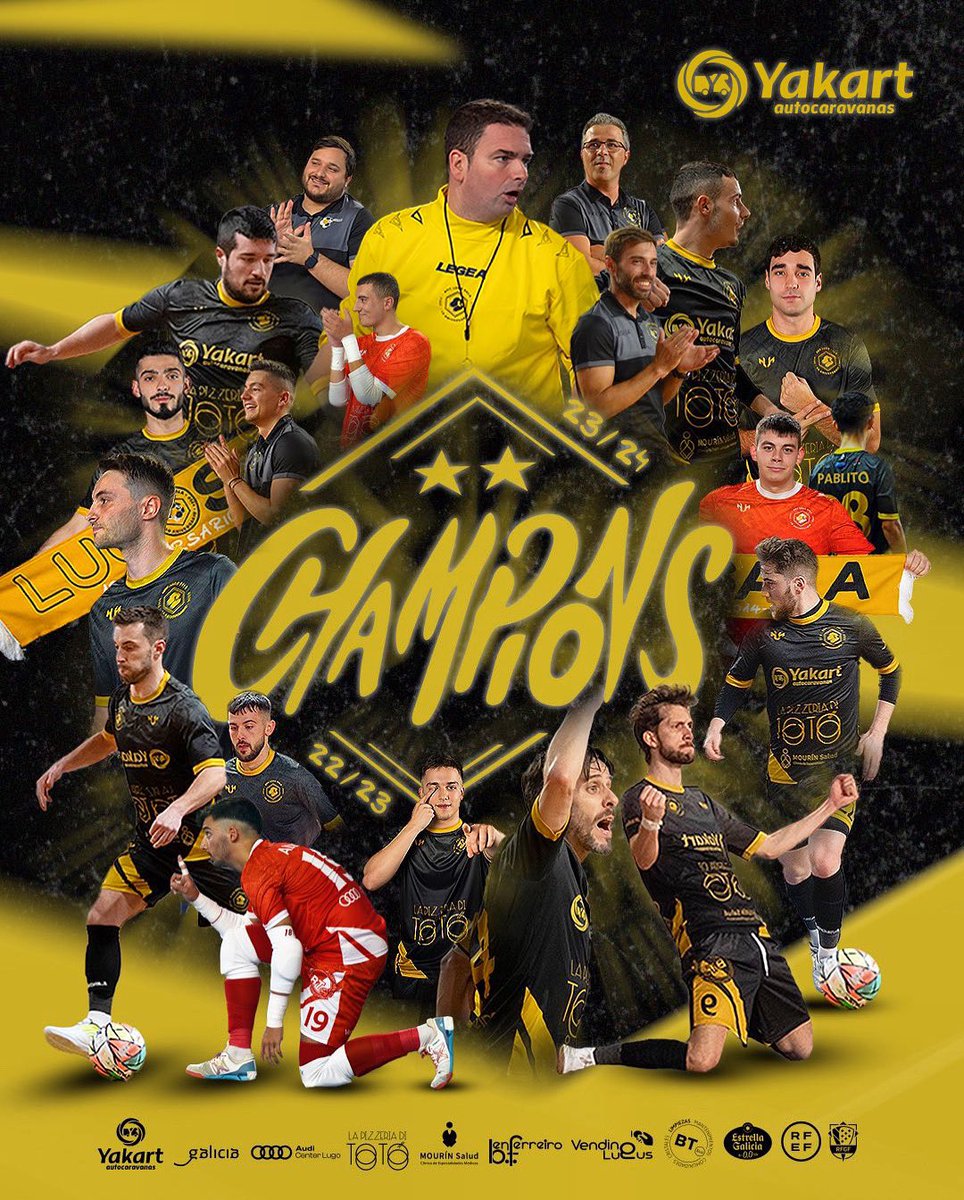 Miguel14Futsal's tweet photo. 🖤LUGO SALA NUNCA SE RINDE💛

🥇 CAMPEONES DE LIGA 23/24 🏆 

@ADCLugoSala2B 👣👣

Se viene lo bonito pero también lo más complicado, os vamos a NECESITAR FAMILIA! 🗣💪🏻

JUNTOS lo vamos a conseguir!🤜🏻🤛🏻🙏🏻

🫵🏻 OS ESPERAMOS EN EL MUNICIPAL DE LUGO 🫵🏻 https://t.co/xqlMty4avR