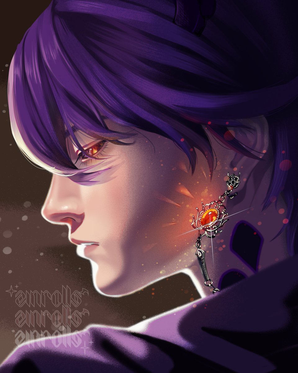 tried realism(?) semi realism maybe(?) with leviathan and the MAYLA x ObeyMe collab earrings 🧡 #obeyme #obeymefanart #obeymeleviathan