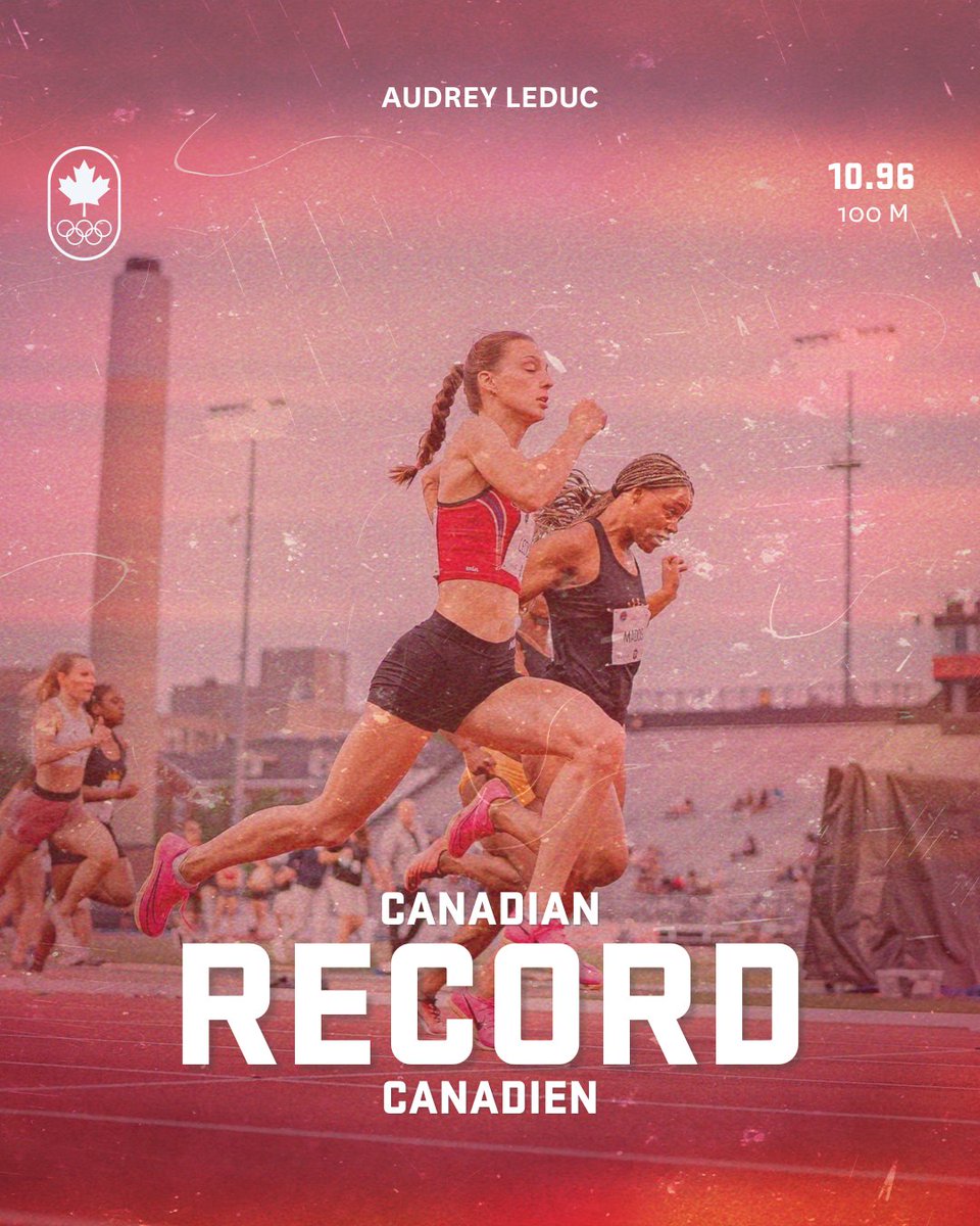 ICYMI: Audrey Leduc set a new Canadian women's 100m sprint record, running to a second-place finish in 10.96 seconds outdoors at the LSU Alumni Gold meet 😤 She broke the national mark of 10.98 seconds by the late Angela Bailey from July 6, 1987 👏 #TeamCanada