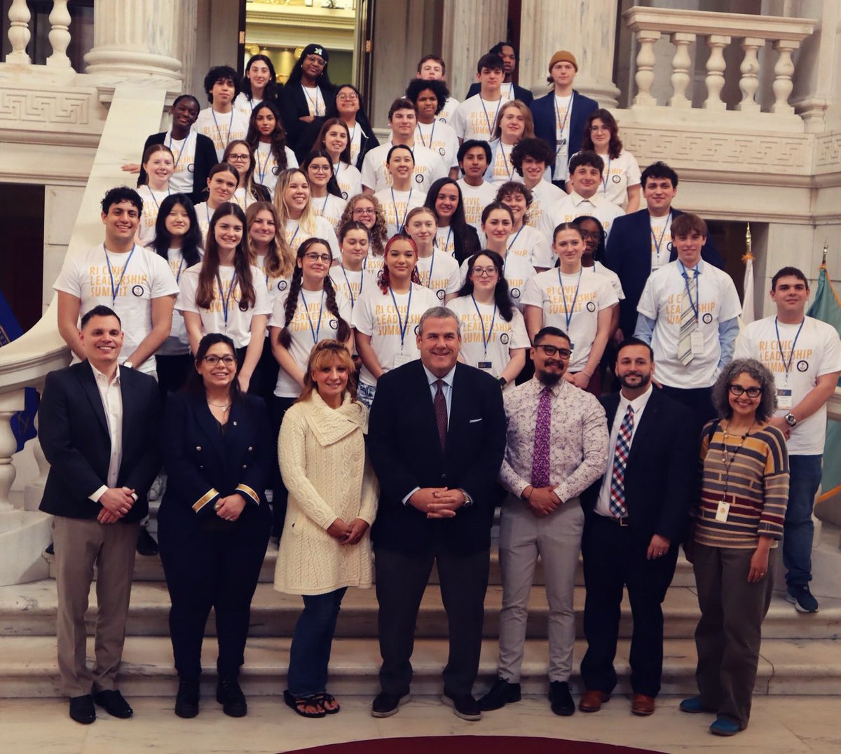 Happy to be part of the inaugural RI Civic Leadership Summit with fantastic high school students from all over our state! 🏛