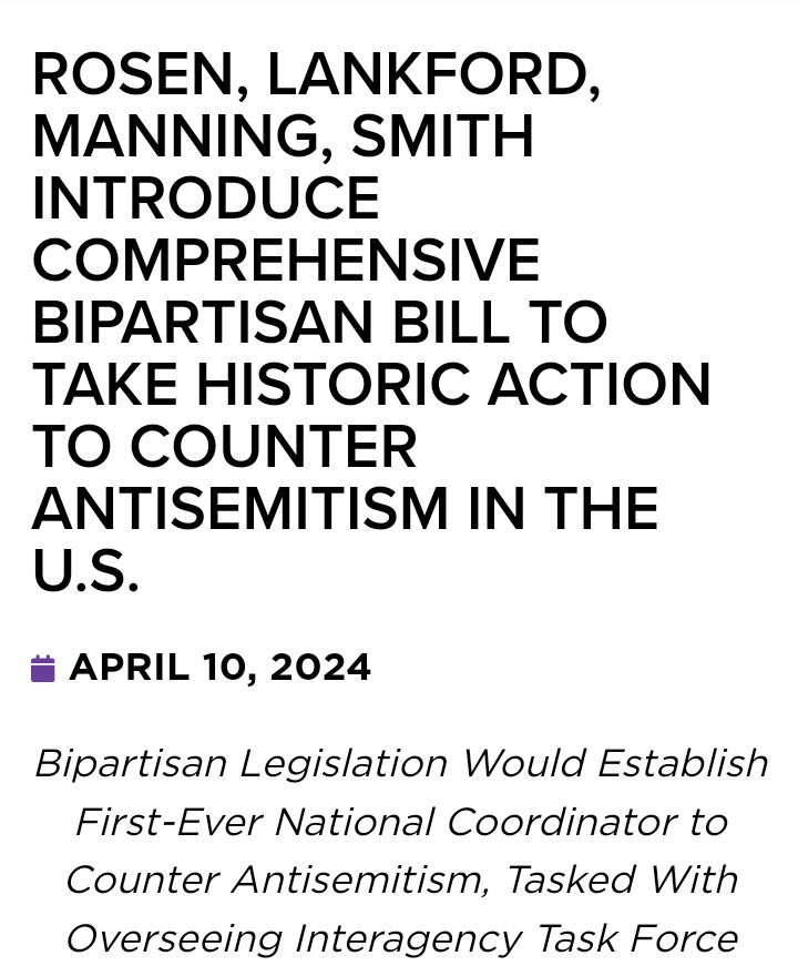 Also just a reminder there is legislation to combat antisemitism that needs bipartisanship to pass