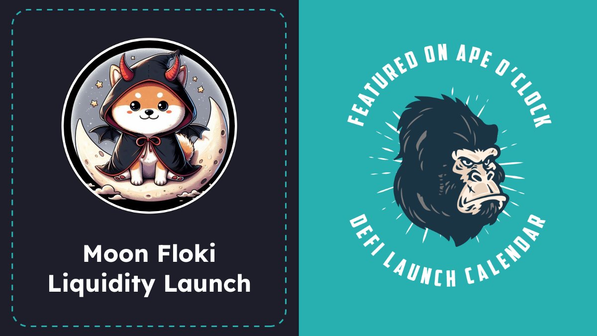 ApeOClock's tweet photo. 🎯 NEW: Moon Floki Liquidity Launch

🦧 Memecoin with no tax, 50% of supply burnt and no unlocked supply. With 22 hours left, the presale has raised 116 %BNB thus far.
https://t.co/gB1E5zrWkb

⏰ 2024-04-22 21:00 UTC
🐦 @moonflokicoin
⛓ #BSC
✅ Audit
✅ KYC

-
DYOR, NFA https://t.co/ZDr9tij7TB