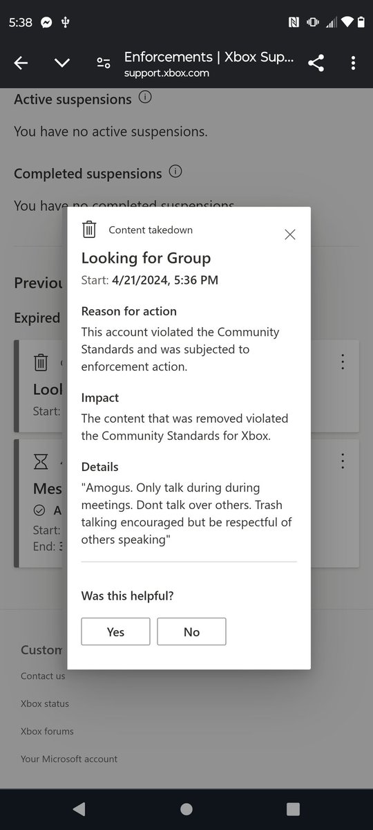 thewarriorrlsh's tweet photo. @XboxSupport please explain why this was such a an abhorrent abomination of a looking for group post. I just wanted to play among us lmao. https://t.co/6yLHrw9I6k