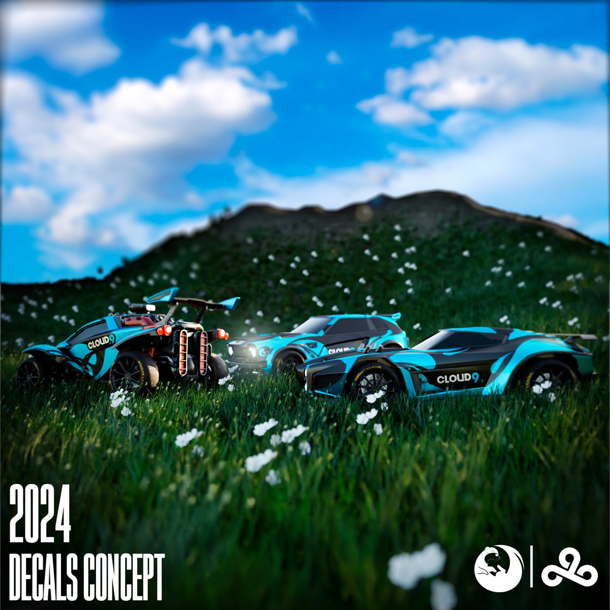 In the clouds is where the dream begins ☁️
<a href="/Cloud9/">Cloud9</a> decals set concept 💙
.
<a href="/kzineel/">Zineel</a> 
<a href="/PercyyRL/">percy.</a> 
<a href="/LionBlaze246/">LionBlaze</a> 

@DidiRot22 
.
#LETSGOC9 #RLCS #Decals #3D
.
Likes and Retweets appreciated ❤️🦦