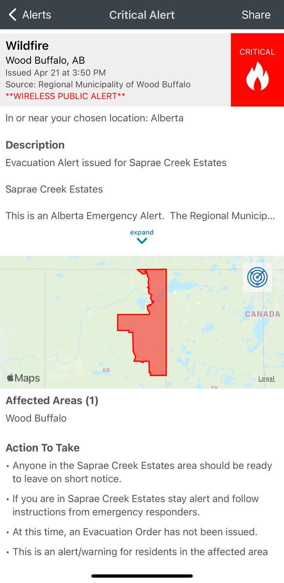 Evacuation alerts have begun…