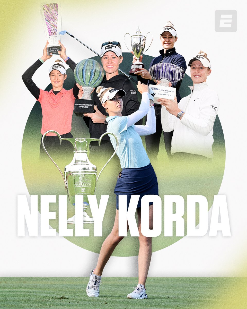 HISTORY FOR NELLY KORDA ⛳️ With her Chevron Championship win, she's tied an LPGA Tour record with her fifth-consecutive victory while also claiming the second major of her career 👏
