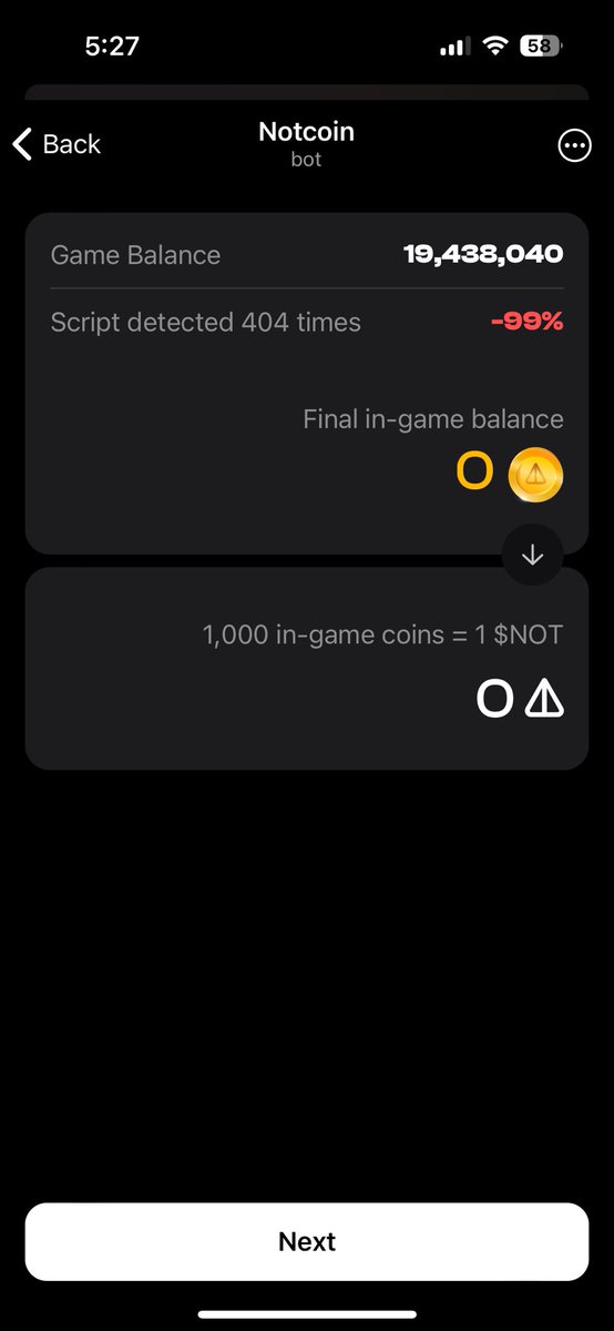 gchooch's tweet photo. @notcoin how to I ask for a review of my balance? I never used a script but cannot find support anywhere to assist https://t.co/5vHf0J5VhI