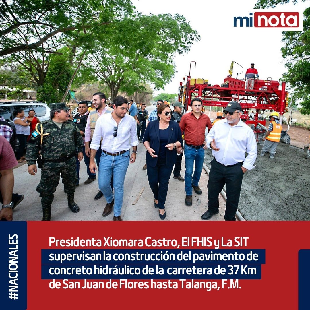 📌Este fin de semana autoridades del gobierno realizaron una supervisón al proyecto de infraestructura que se está ejecutando en Talanga, Francisco Morazán.